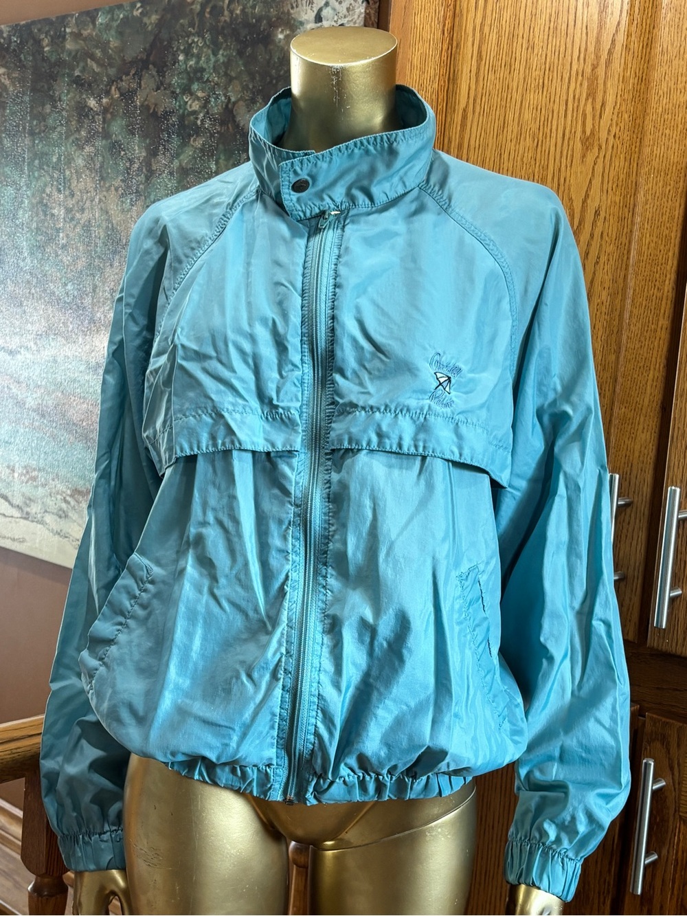 Arnold Palmer Vintage 80’s Light Teal Golf, Windbreaker Jacket -